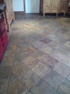 Slate tile cleaning before